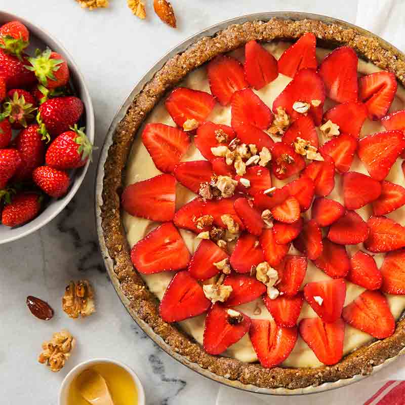 Noix tarte crue fraises Emile Noël