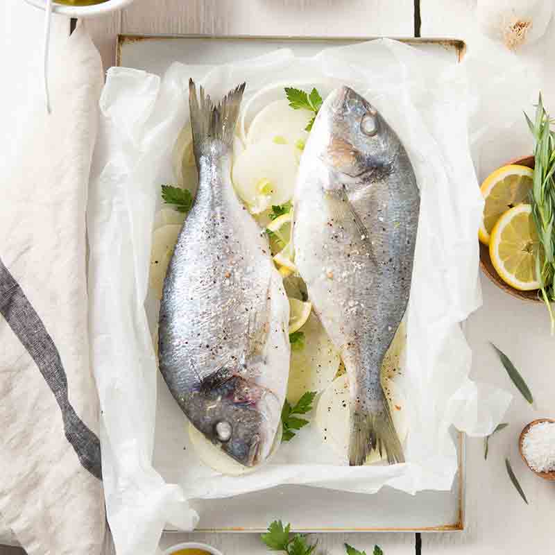 Dorade En Papillote Sauce Vierge Verte Emile Noel